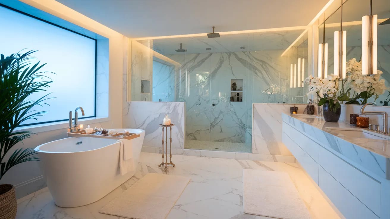 Accessible Shower-tub combo by Stone Works Remodeling in Metro Detroit, MI