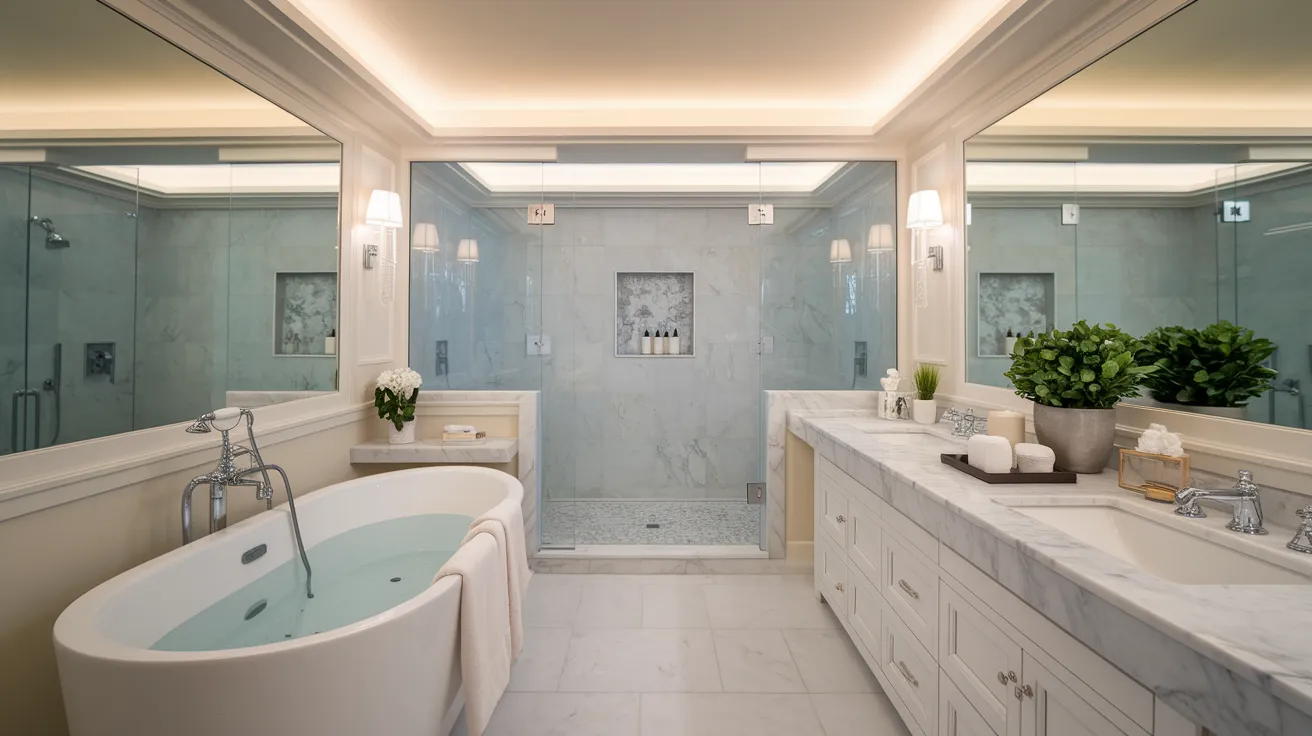 Tub-to-shower conversion in Metro Detroit, MI by Stone Works Remodeling